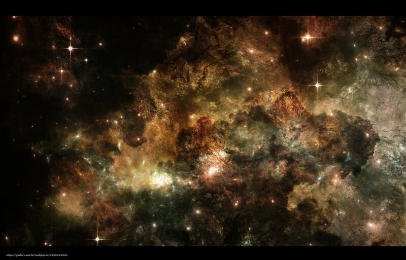 Cosmic Nebula with Stars — Brown, Dark