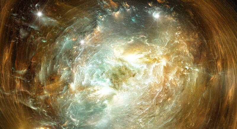 Cosmic Nebula with Stars — Brown, Dramatic