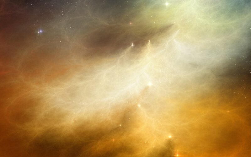 Cosmic Nebula with Stars — Orange, Ethereal
