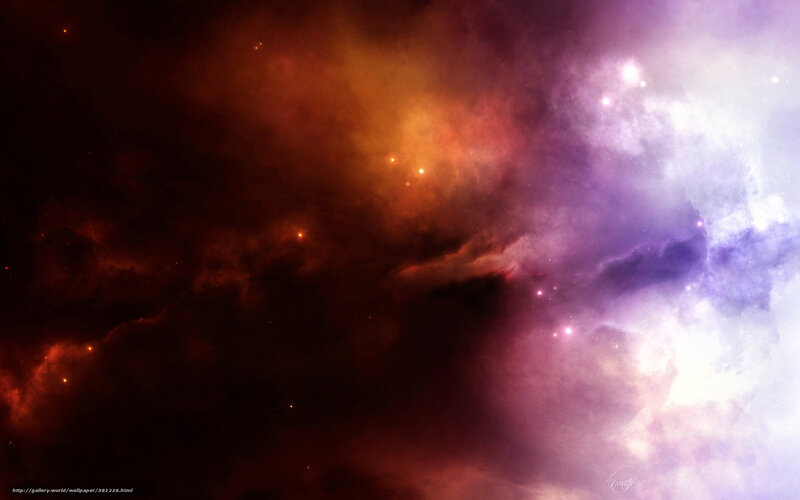 Cosmic Nebula with Stars — Purple, Digital Art