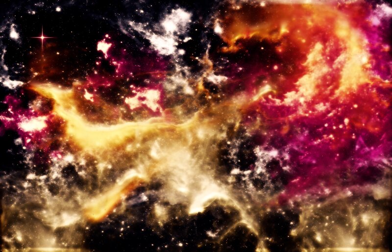 Cosmic Nebula with Stars — Purple, Dramatic
