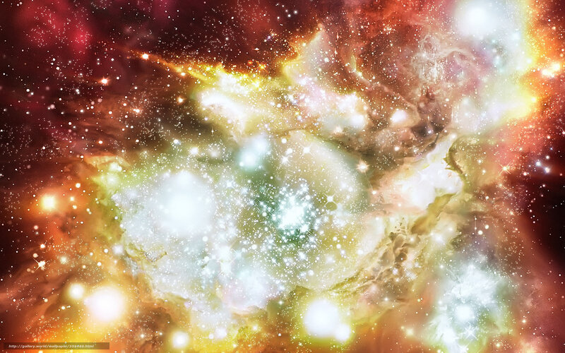Cosmic Nebula with Stars — Red, Dramatic, Digital Art, Gas Clouds, Space