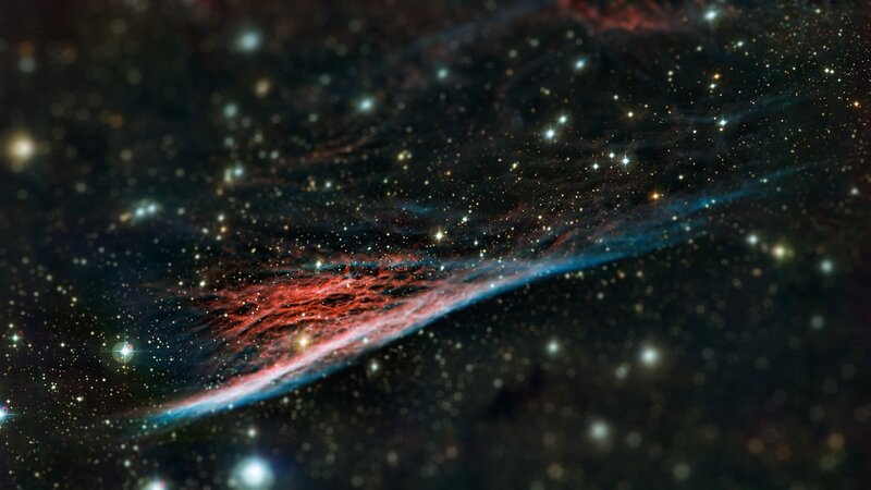 Cosmic Nebula with Stars — Red, Night