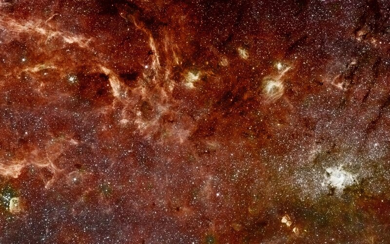 Cosmic Nebula with Stars — Red, Photograph