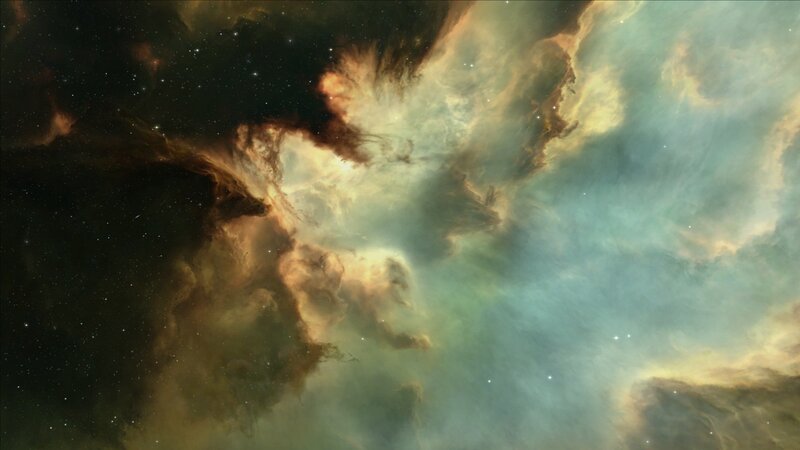 Cosmic Nebula with Stars — Teal, Dramatic