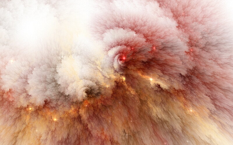 Cosmic Nebula with Stars — White