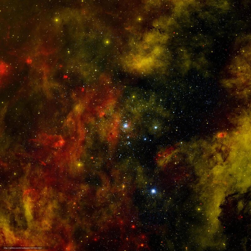 Cosmic Nebula with Stars — Yellow, Dark