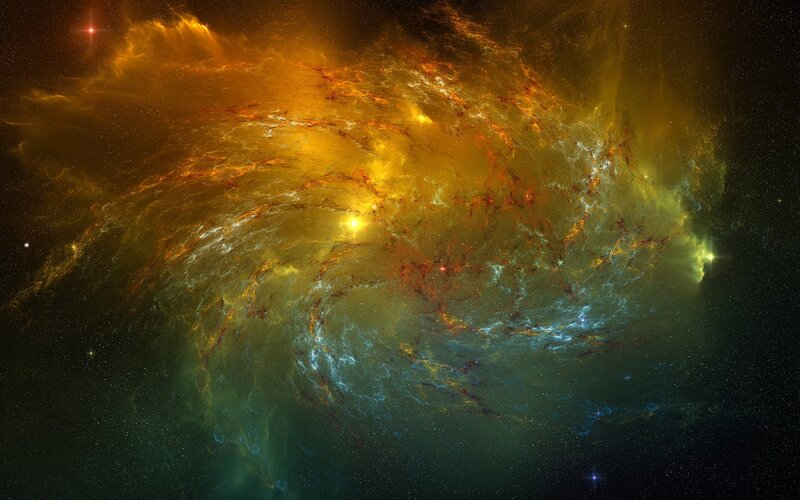 Cosmic Nebula — Yellow, Dramatic