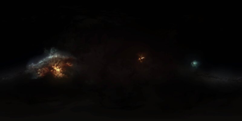 Cosmic Nebulae in Space — Black, Dark