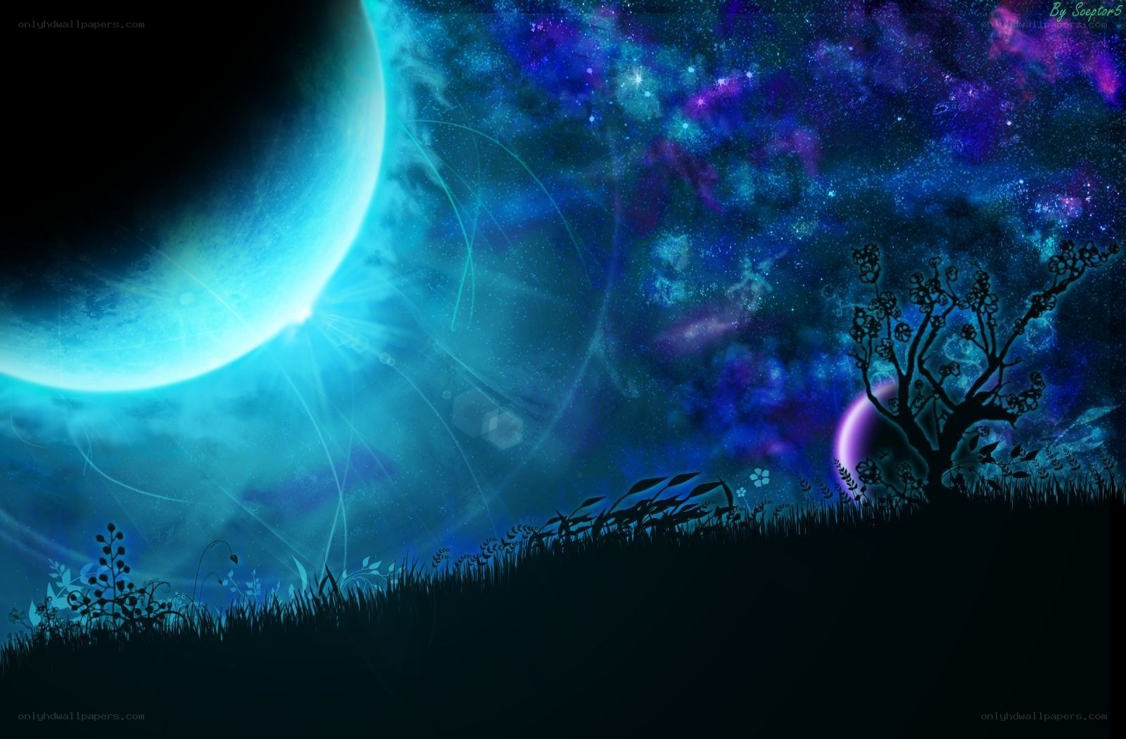 Cosmic night landscape