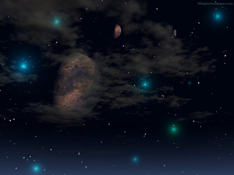 Cosmic night with planets