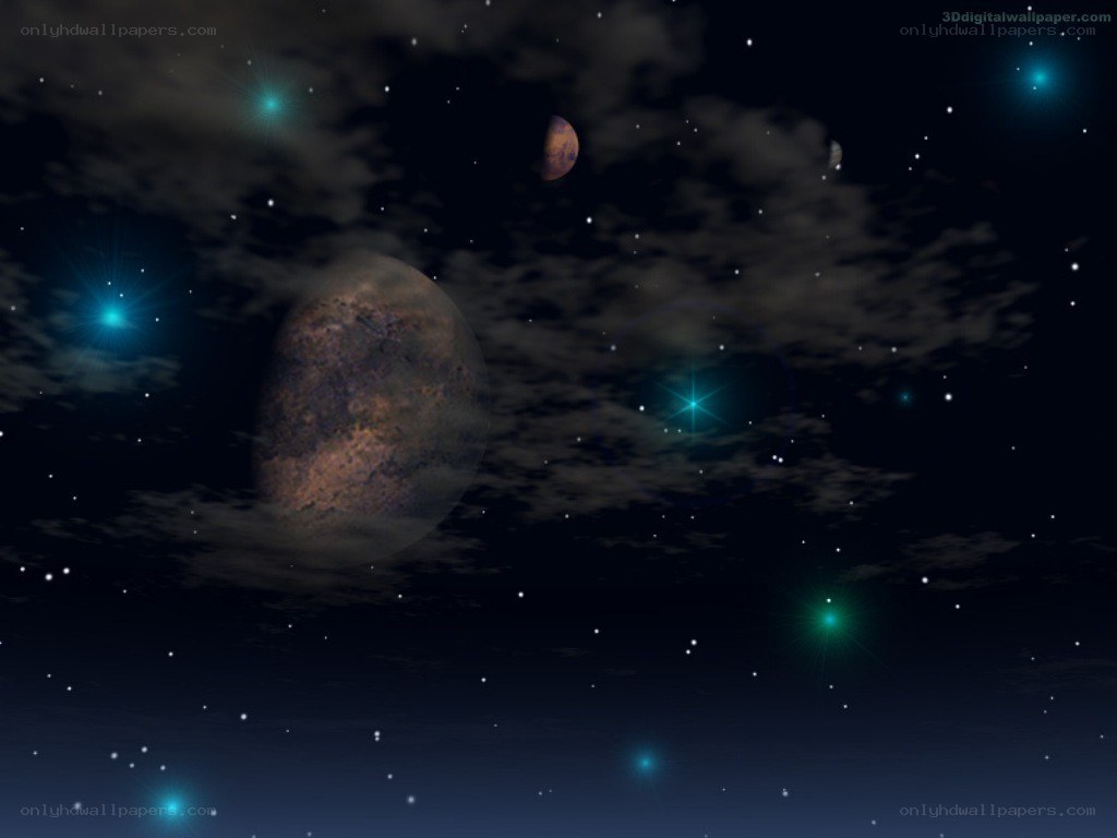 Cosmic night with planets