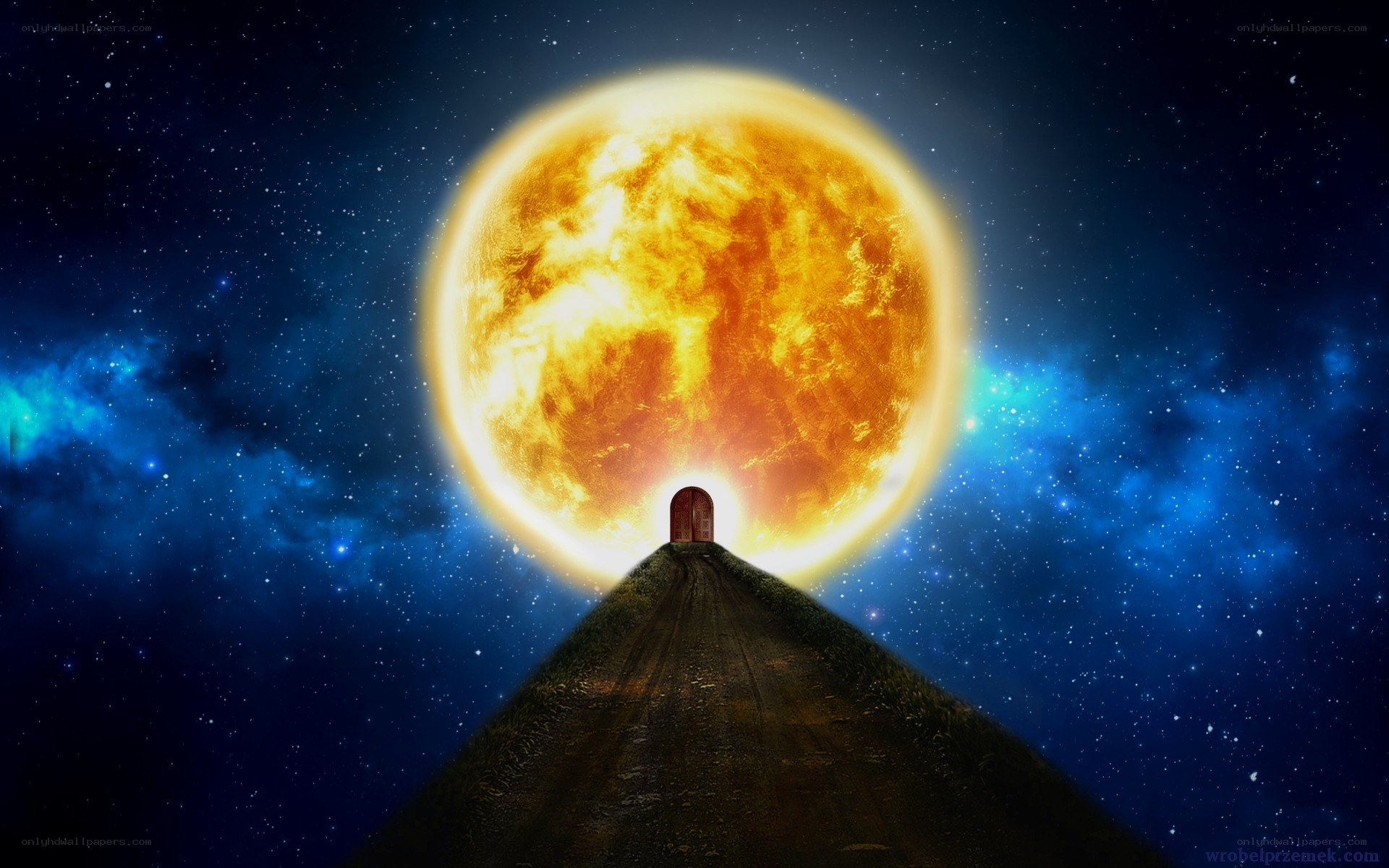 Cosmic path to a glowing door
