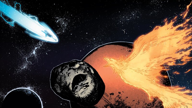 Cosmic Phoenix and Spaceship