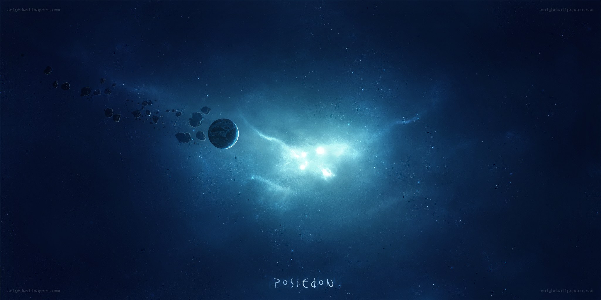Cosmic planet and asteroid field