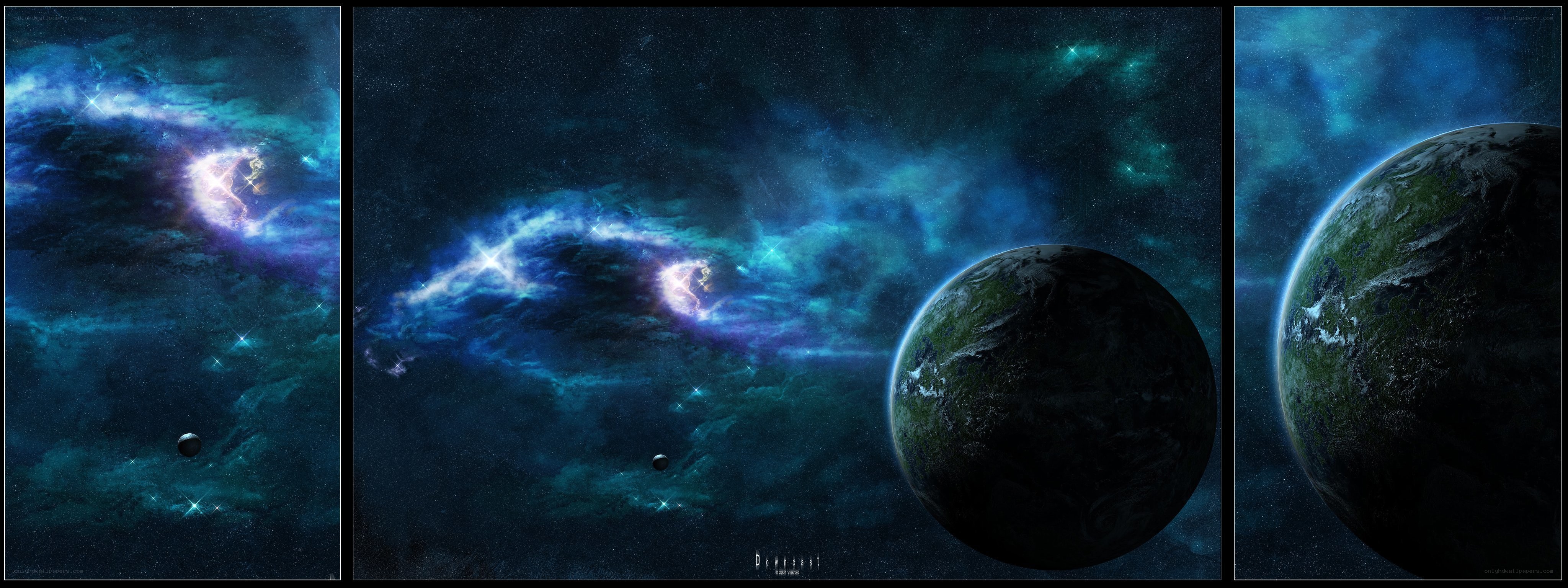 Cosmic planet and nebula