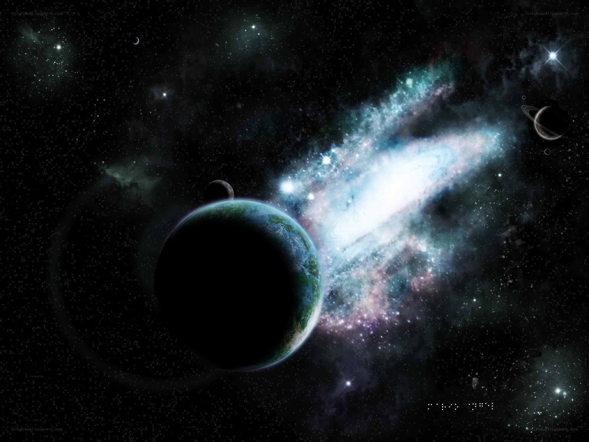 Cosmic planet and nebula