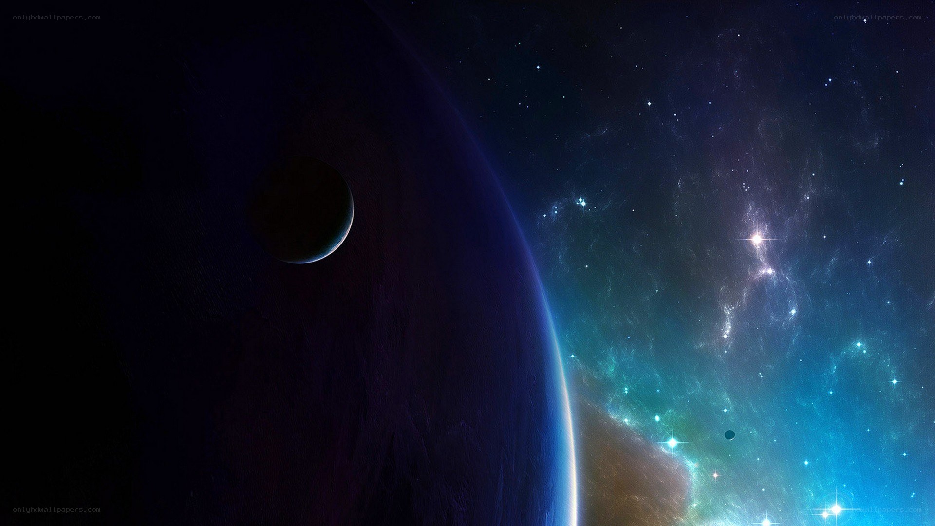 Cosmic planet and nebula