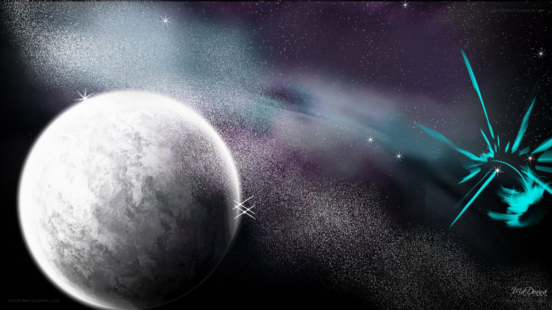 Cosmic planet and nebula