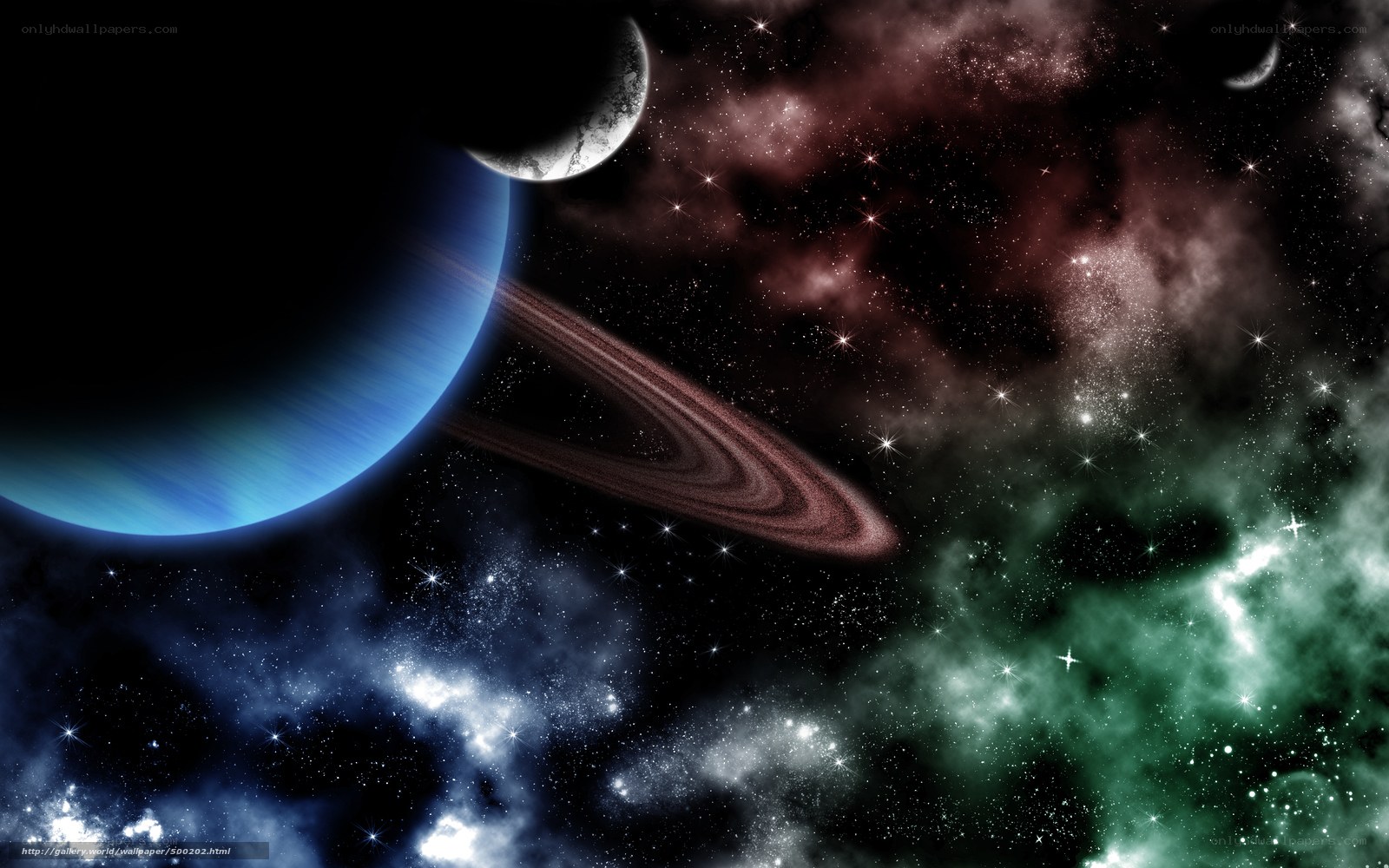 Cosmic planet and nebula