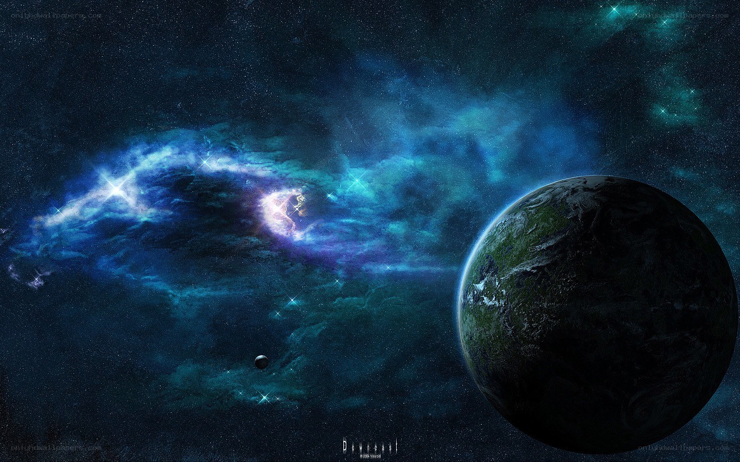 Cosmic planet and nebula
