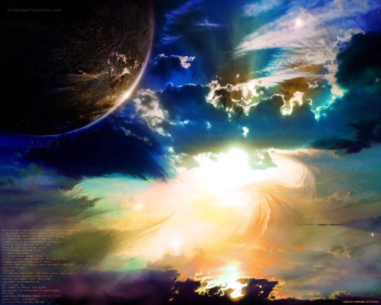 Cosmic planet and nebula