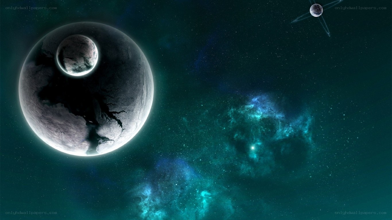 Cosmic planet and nebula