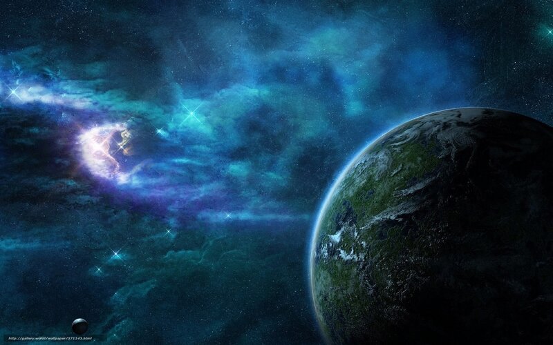Cosmic planet and nebula