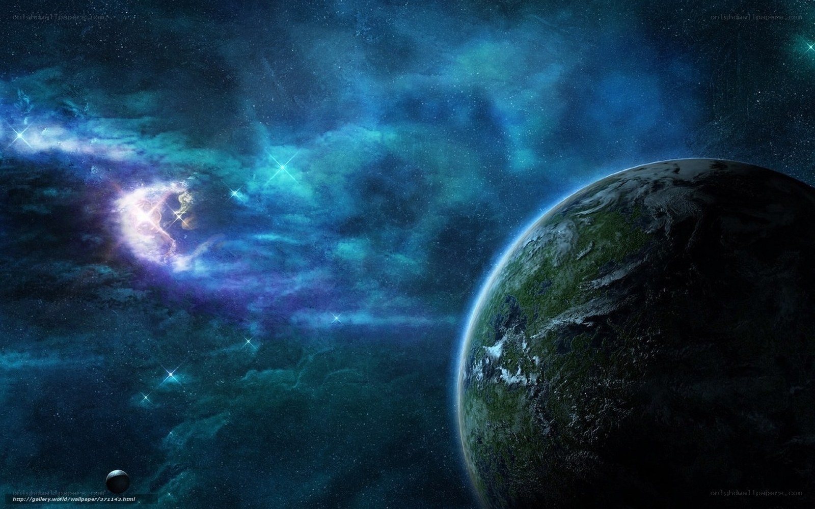 Cosmic planet and nebula