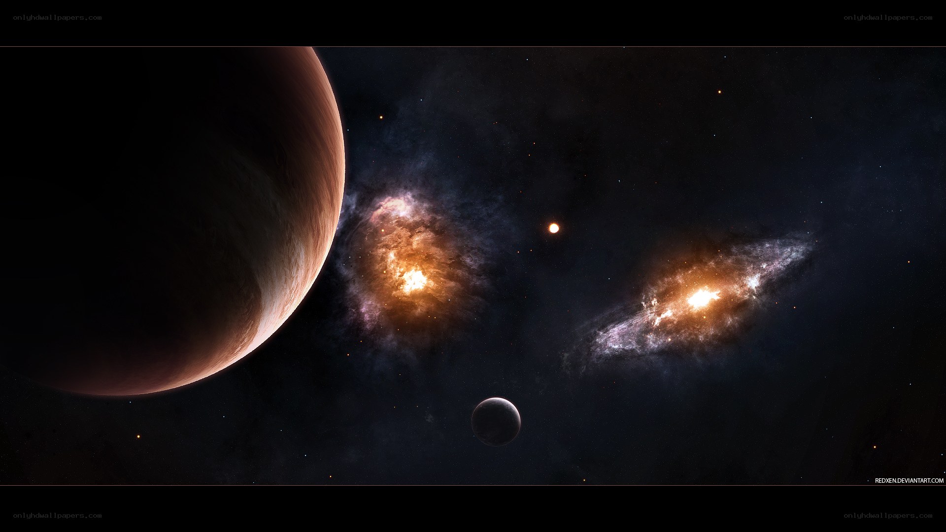 Cosmic planet and nebulae