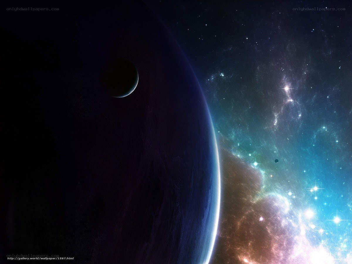 Cosmic planet and starfield