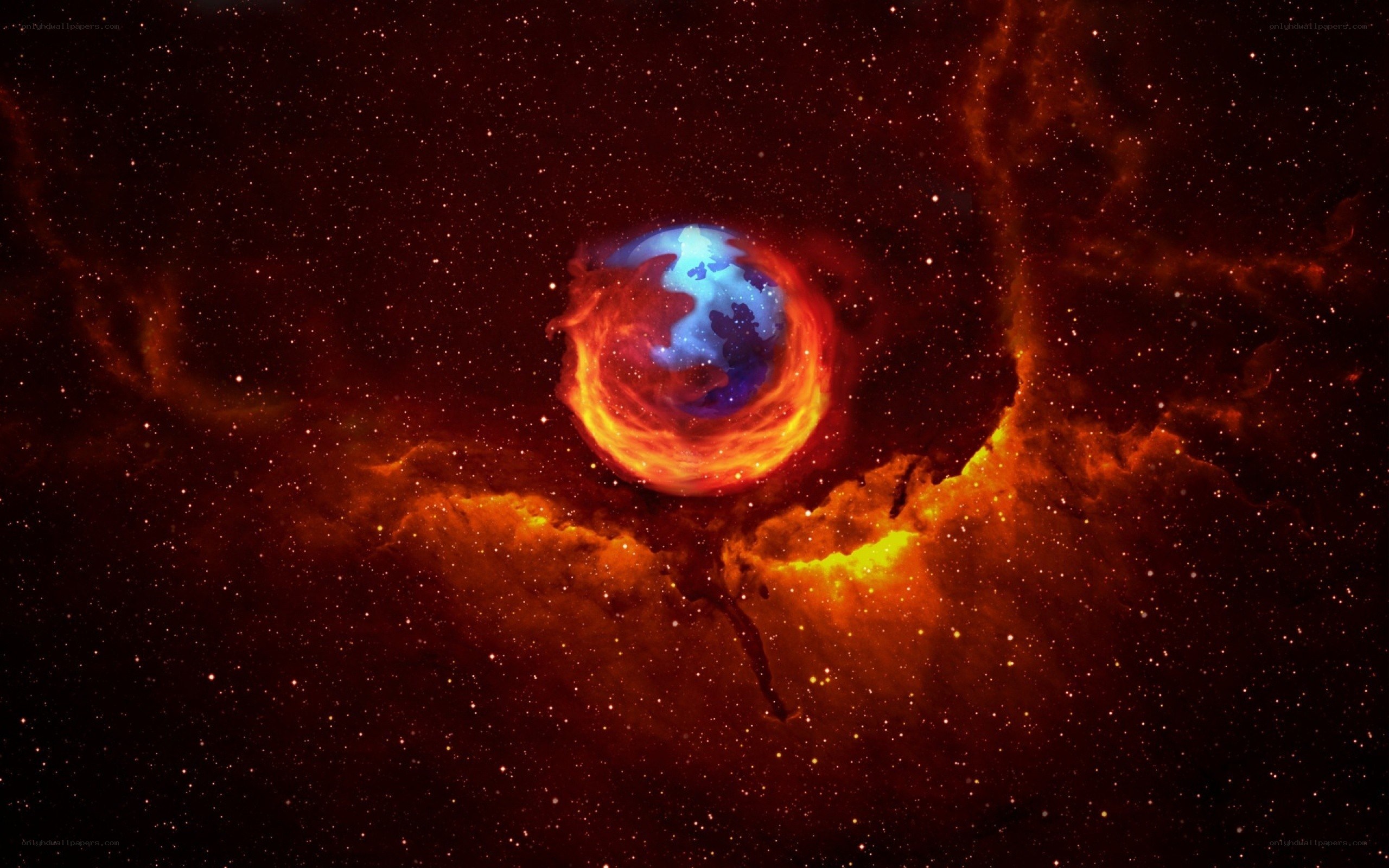 Cosmic planet in nebula