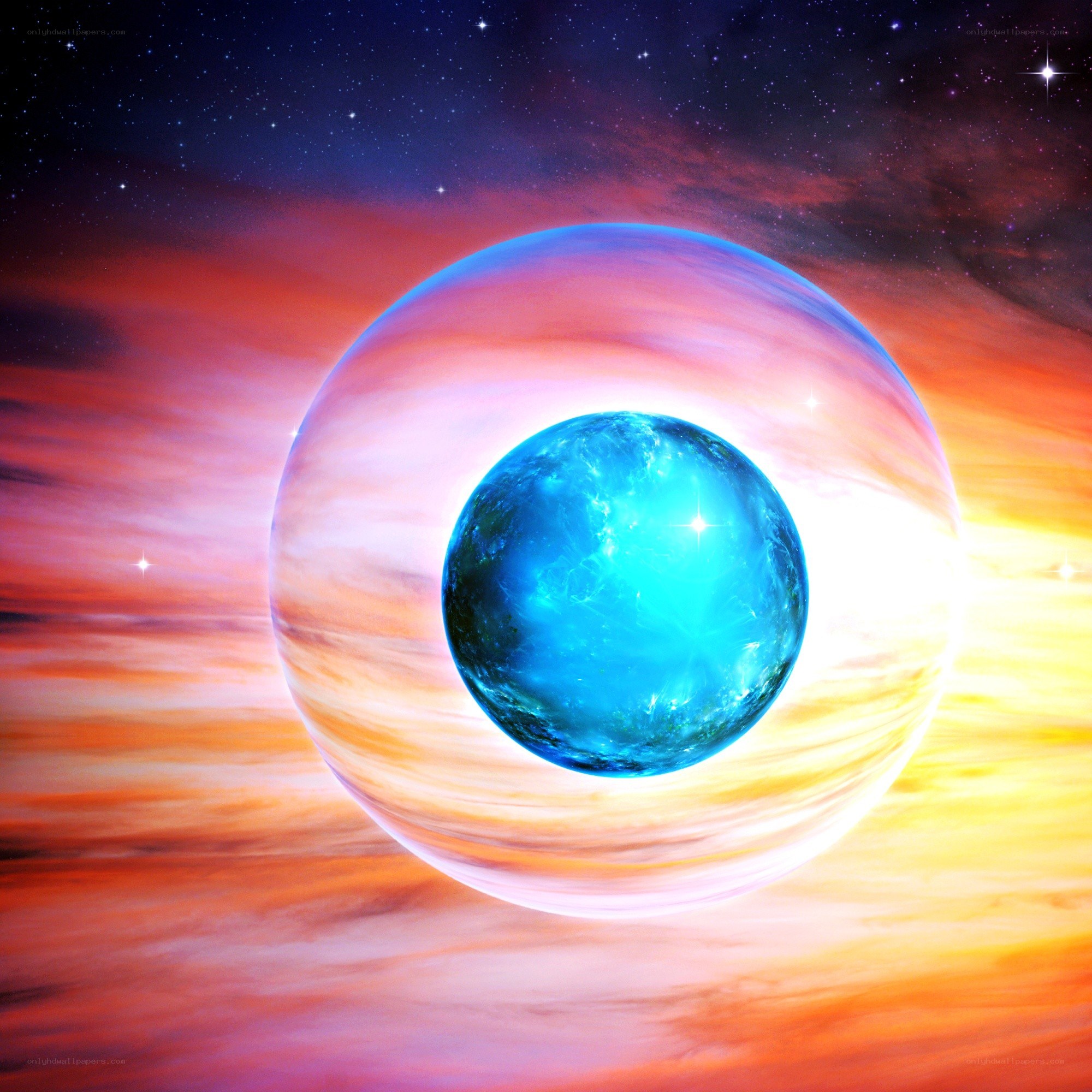 cosmic planet in nebula