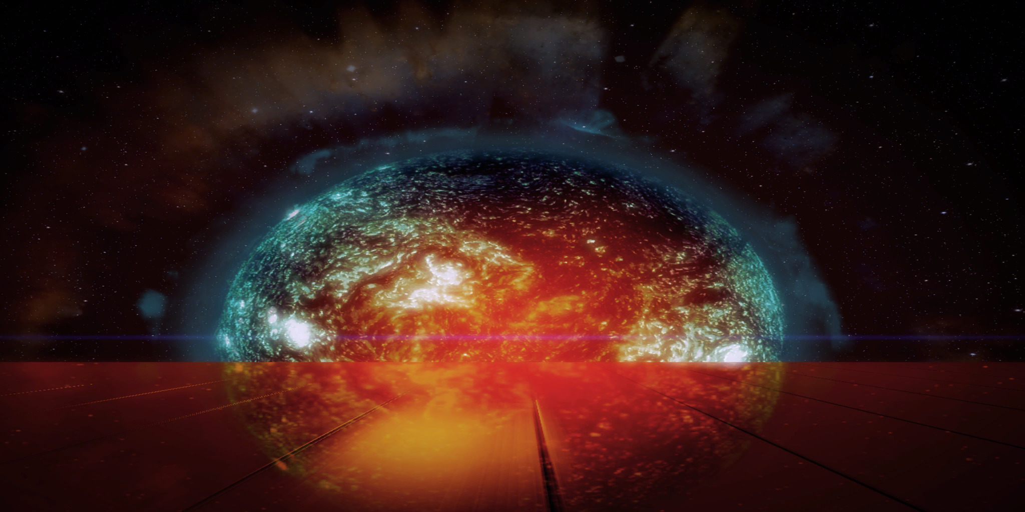 Cosmic planet in space