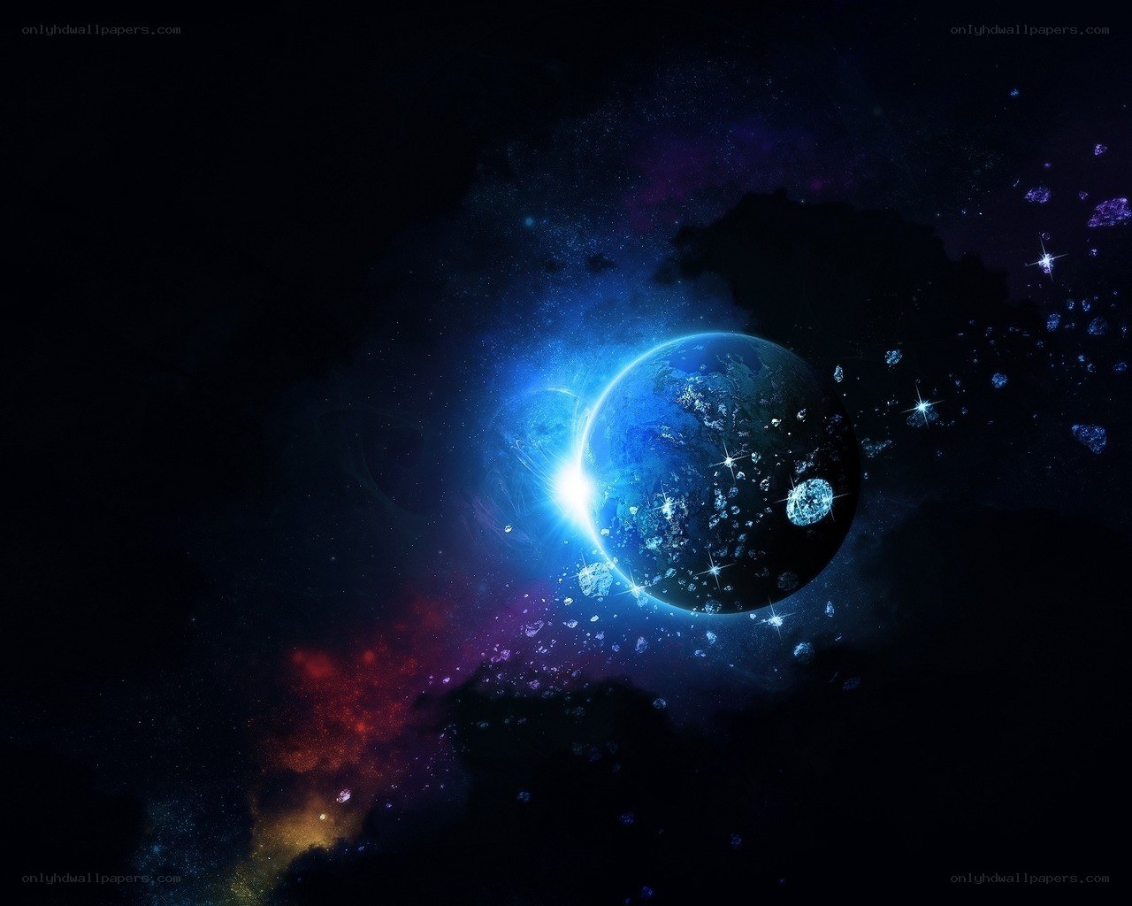 Cosmic planet in starfield