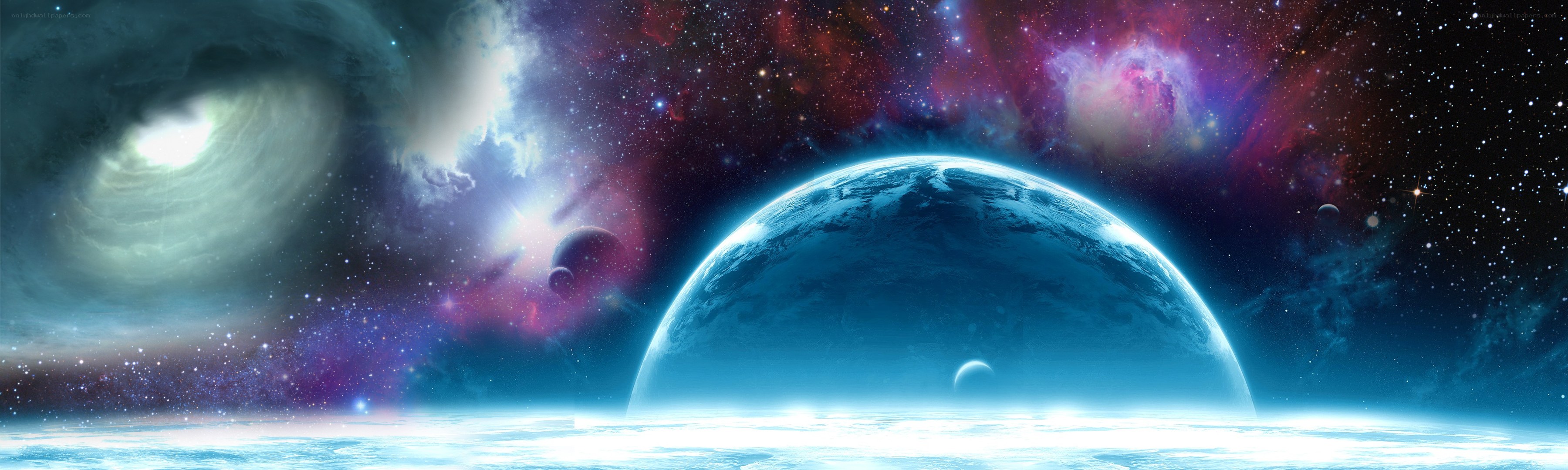 Cosmic planet in starry space