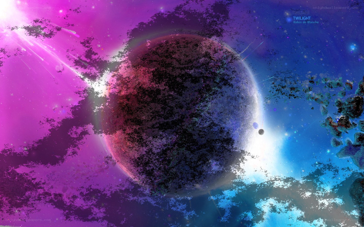 Cosmic planet in twilight