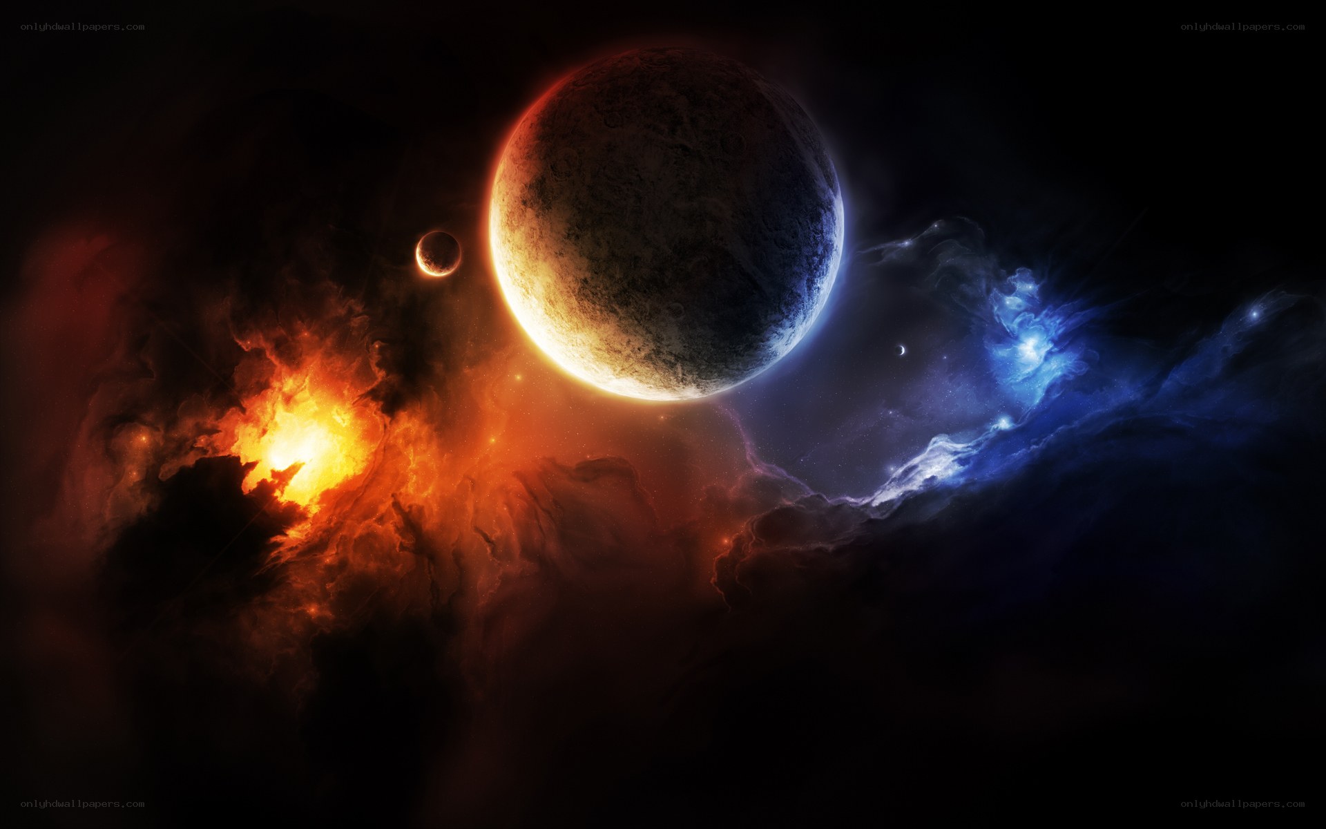 Cosmic planet nebula scene