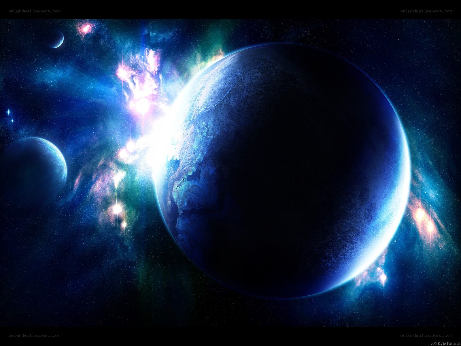 Cosmic planet nebula scene