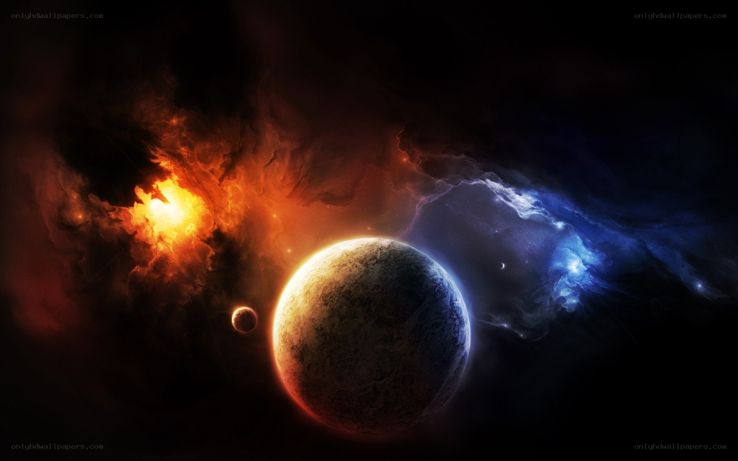 Cosmic planet nebula scene
