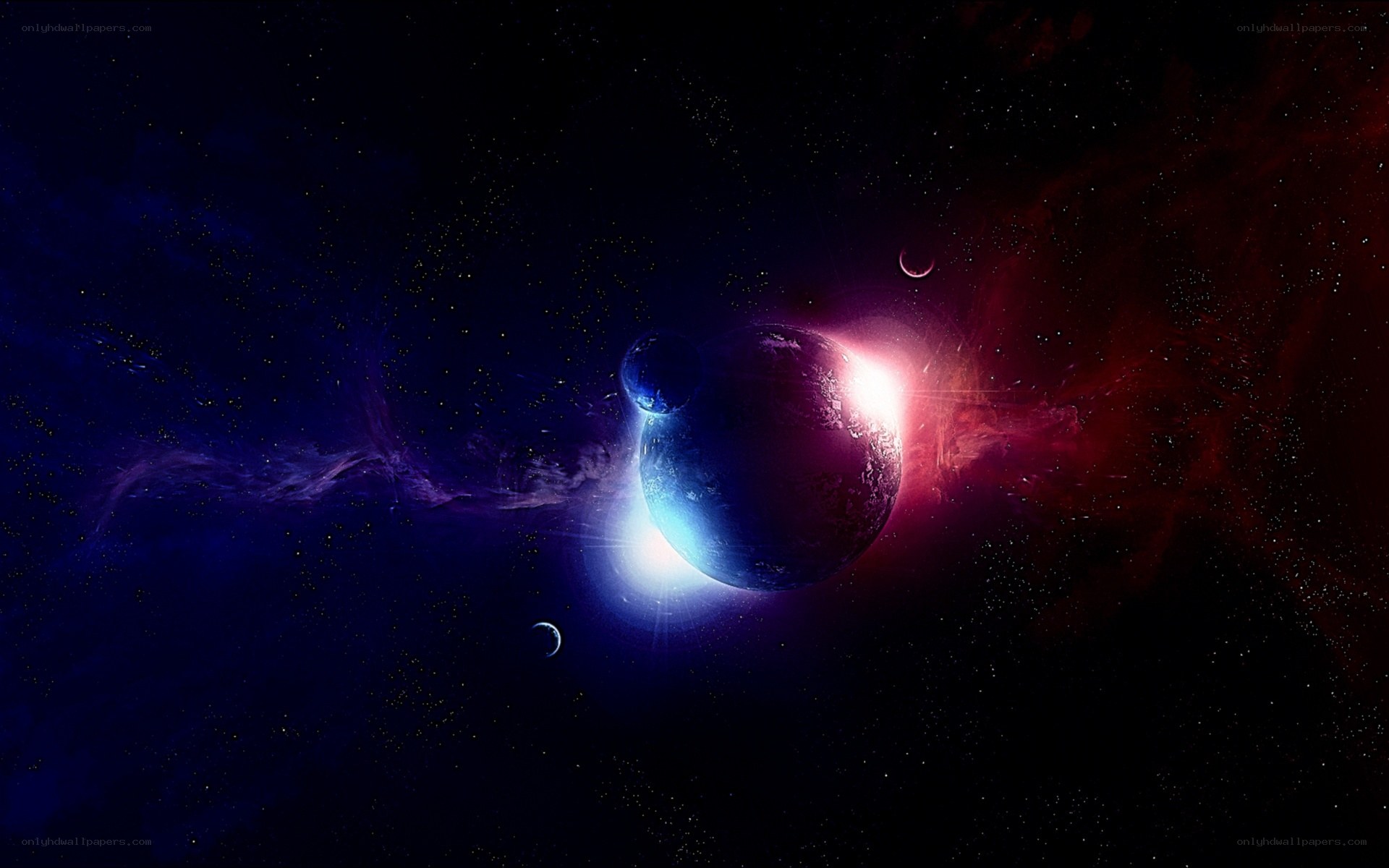 cosmic planet nebula scene