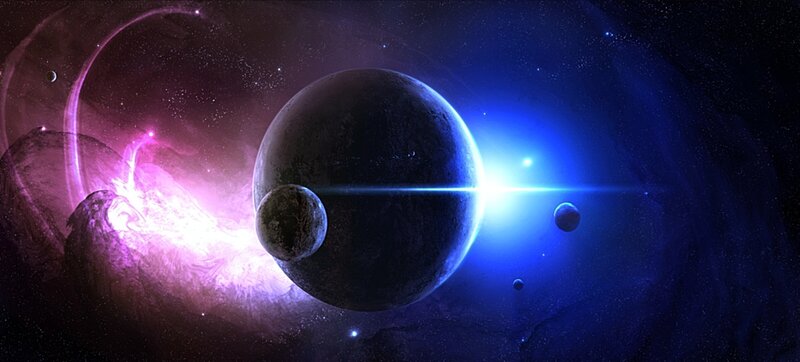 Cosmic planet nebula scene