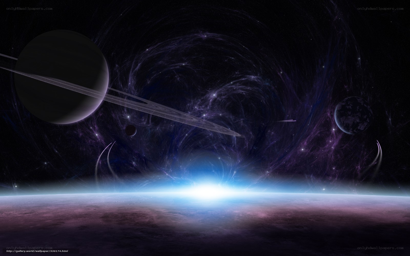 Cosmic planet scene