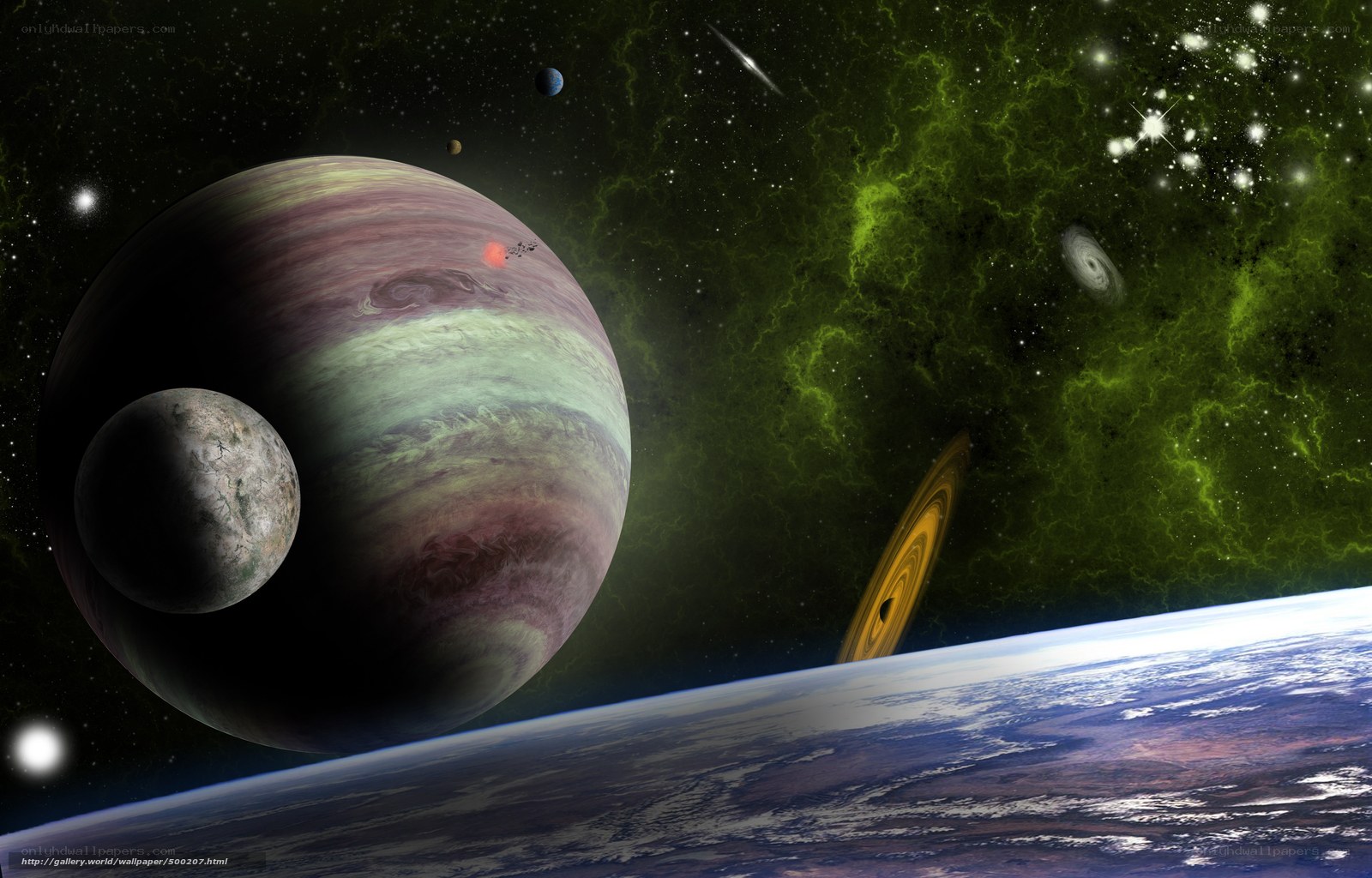 Cosmic planet scene