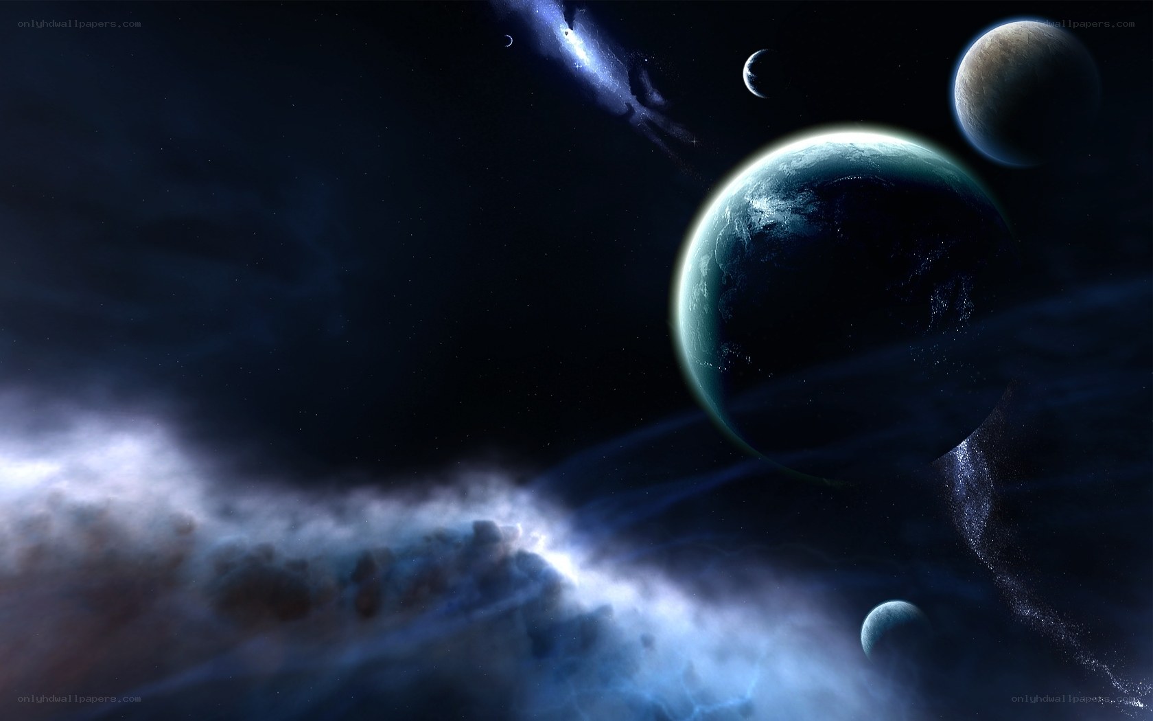 Cosmic planet scene