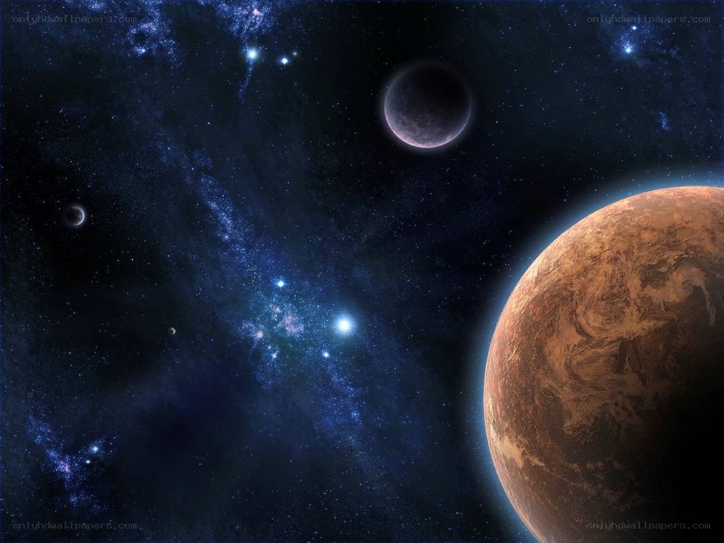 Cosmic planet scene