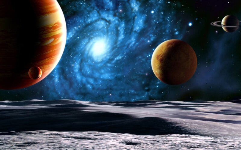 Cosmic planet scene