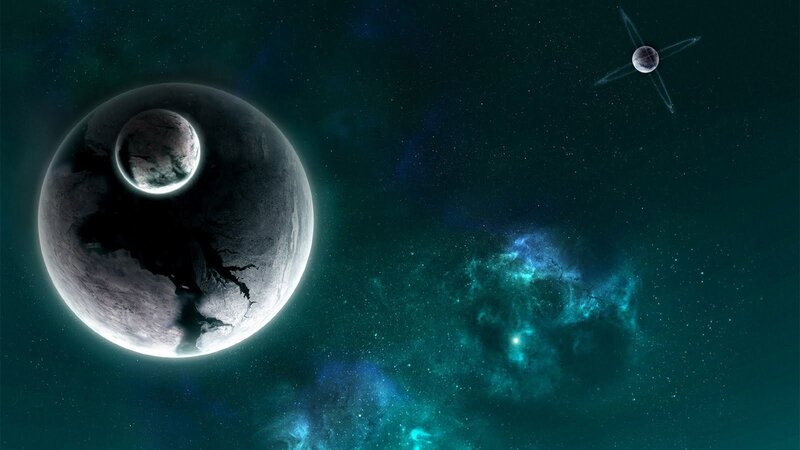 Cosmic planet scene