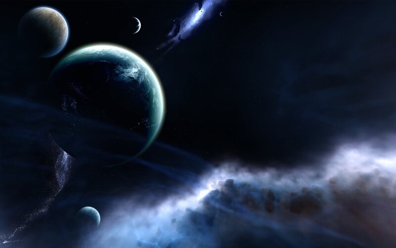 Cosmic planet scene