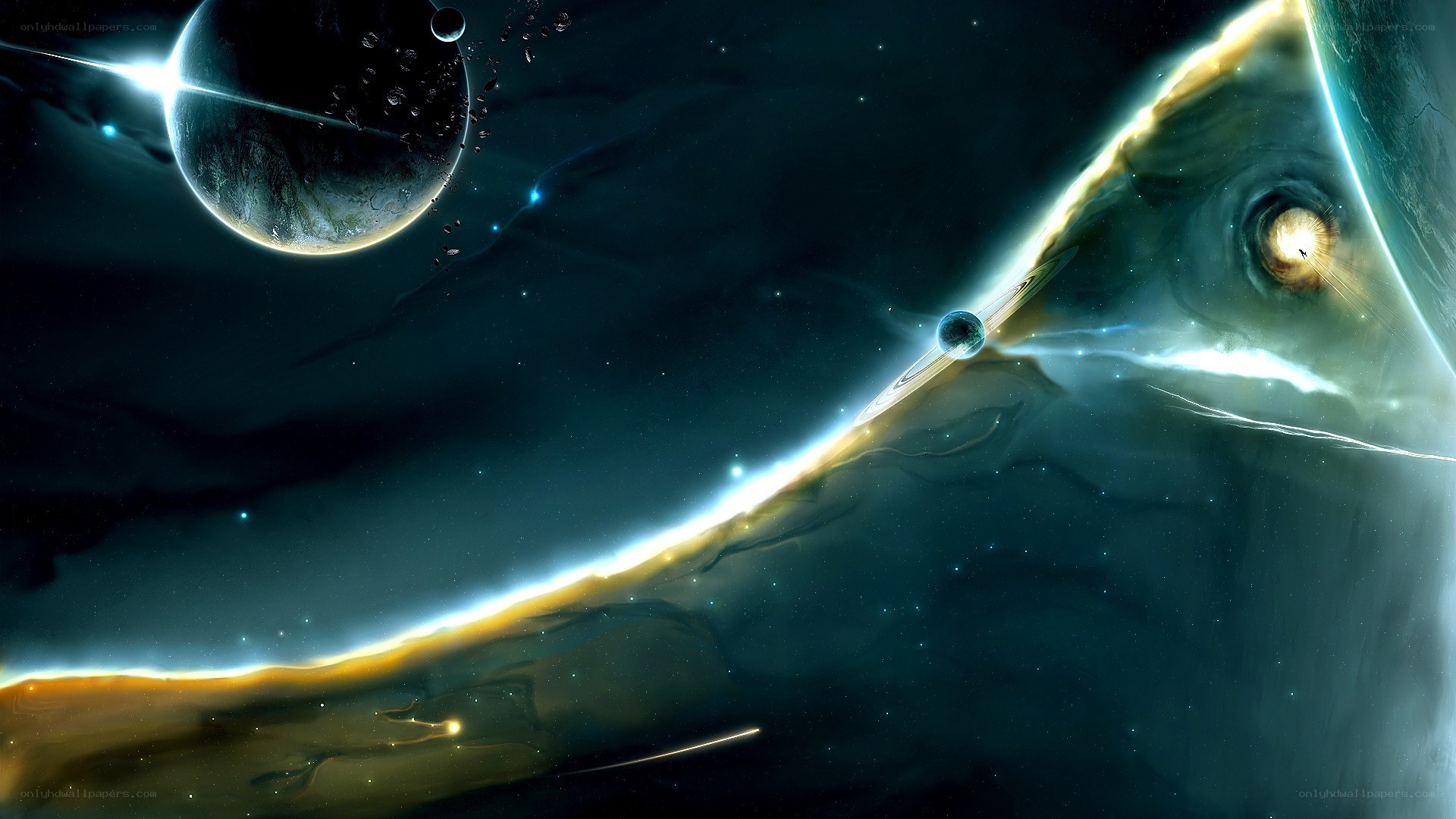 cosmic planet scene